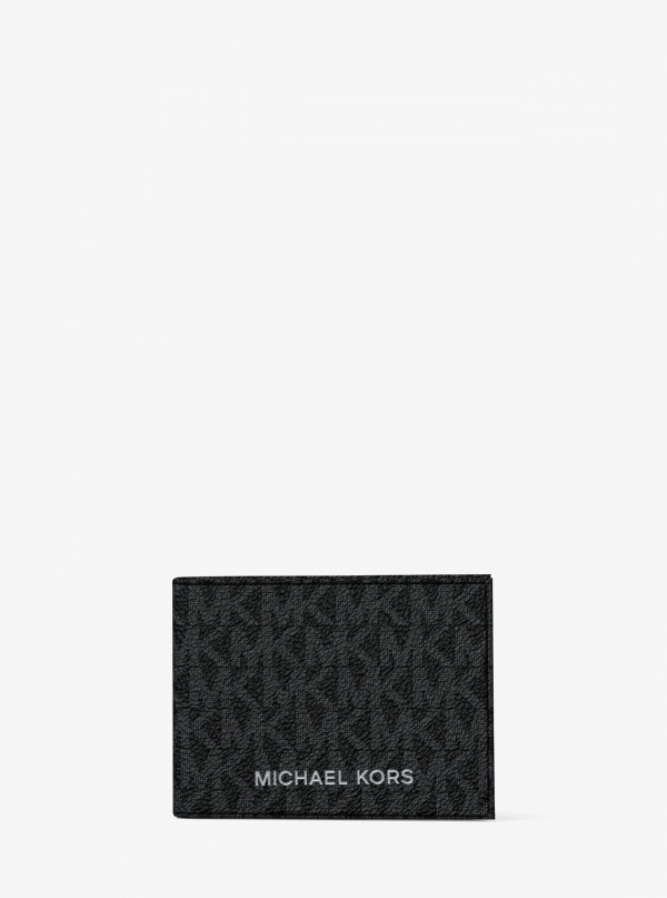 Michael Kors Mens Cooper Striped Signature Logo Billfold Wallet With Passcase