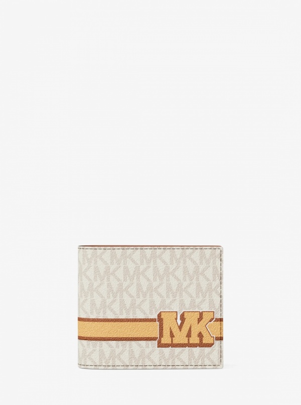 Michael Kors Mens Cooper Striped Signature Logo Billfold Wallet With Passcase