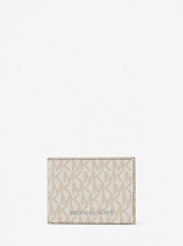 Michael Kors Mens Cooper Striped Signature Logo Billfold Wallet With Passcase