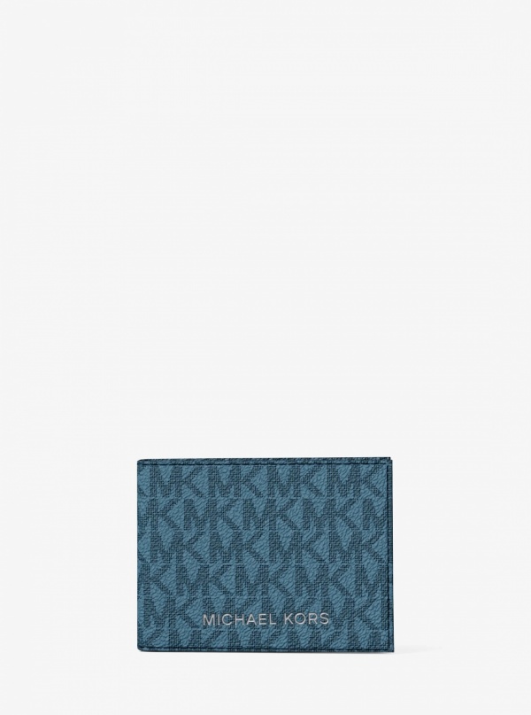 Michael Kors Mens Cooper Striped Signature Logo Billfold Wallet With Passcase