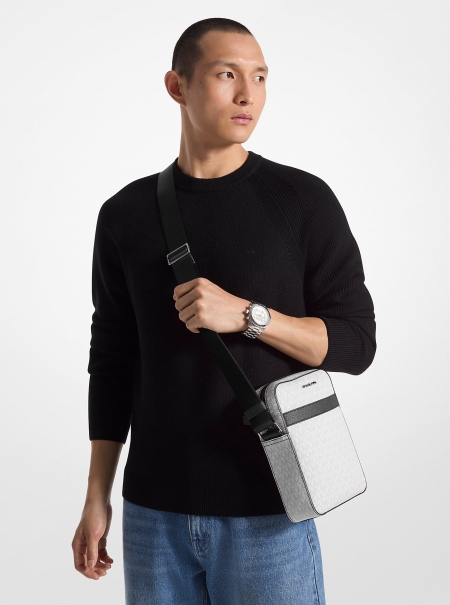 Michael Kors Mens Cooper Signature Logo Flight Bag
