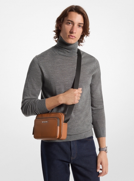 Michael Kors Mens Cooper Pebbled Leather Utility Crossbody Bag