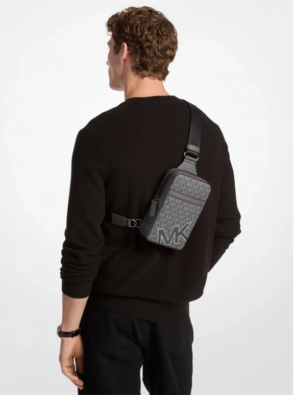 Michael Kors Mens Cooper Medium Signature Logo Sling Pack