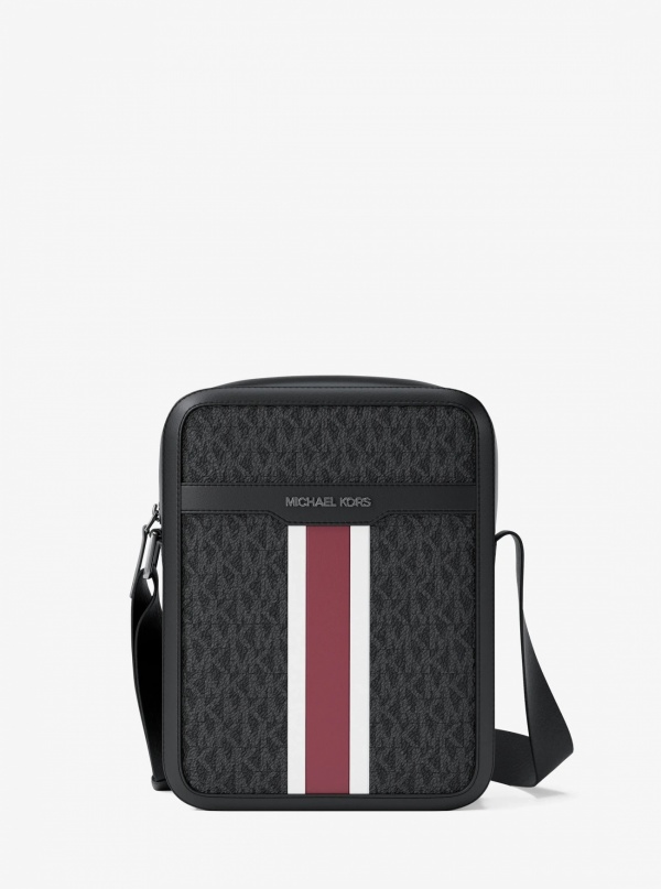 Michael Kors Mens Cooper Striped Signature Logo Flight Bag