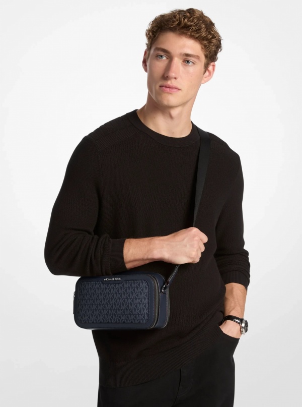 Michael Kors Mens Cooper Signature Logo Crossbody Bag