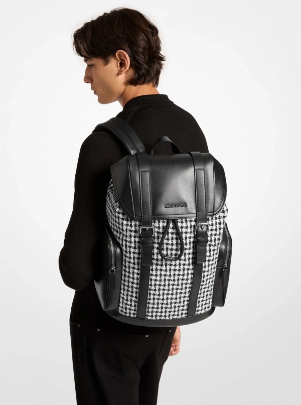 Michael Kors Mens Cooper Houndstooth City Backpack
