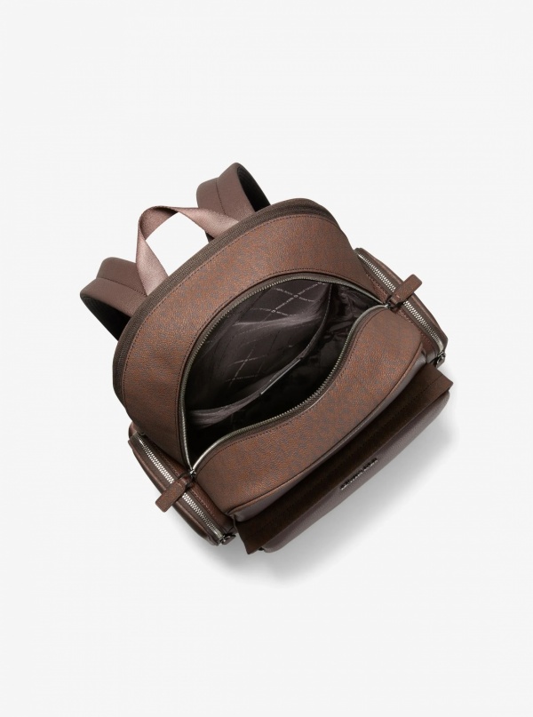 Michael Kors Mens Cooper Leather and Signature Logo Backpack