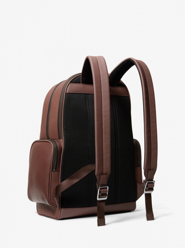 Michael Kors Mens Cooper Leather and Signature Logo Backpack
