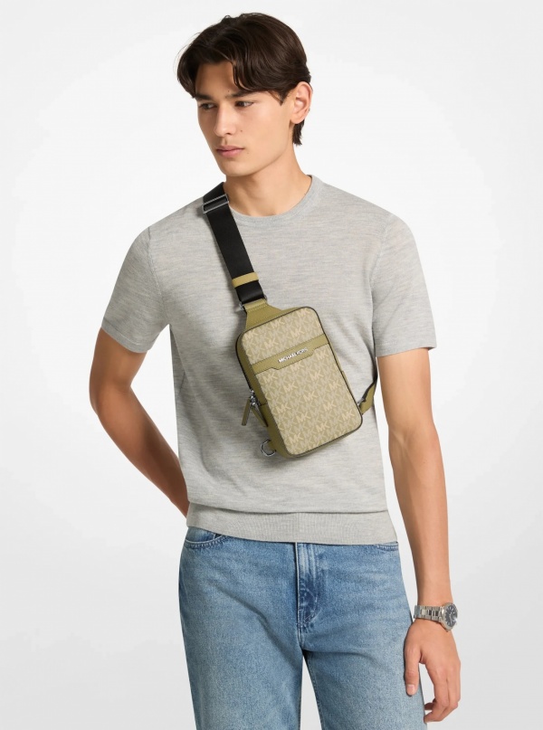 Michael Kors Mens Cooper Medium Signature Logo Sling Bag