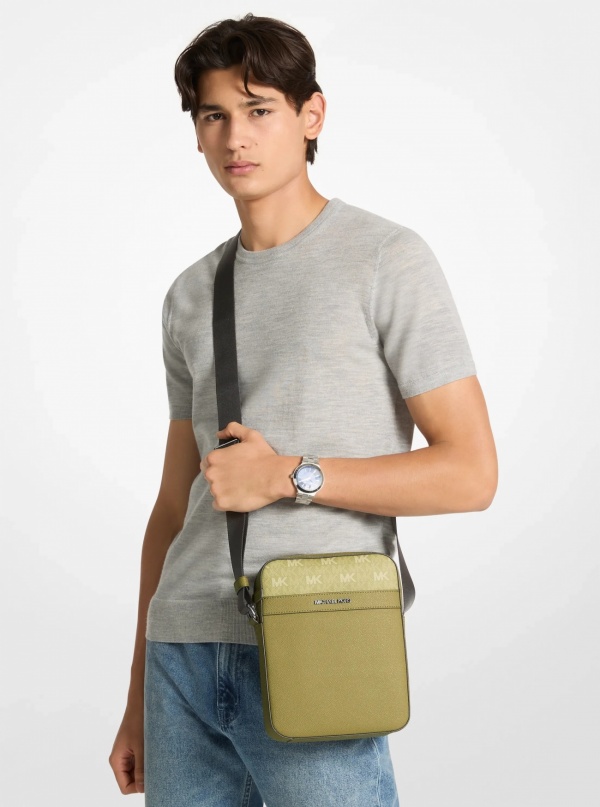 Michael Kors Mens Cooper Signature Logo Flight Bag