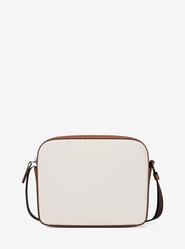 Michael Kors Mens Cooper Medium Pebbled Leather and Signature Logo Camera Crossbody Bag