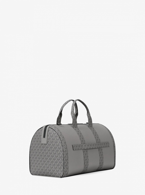 Michael Kors Mens Cooper Pebbled Leather and Signature Logo Duffel Bag