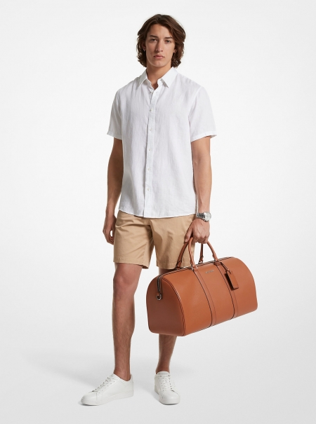 Michael Kors Mens Cooper Pebbled Leather Duffel Bag
