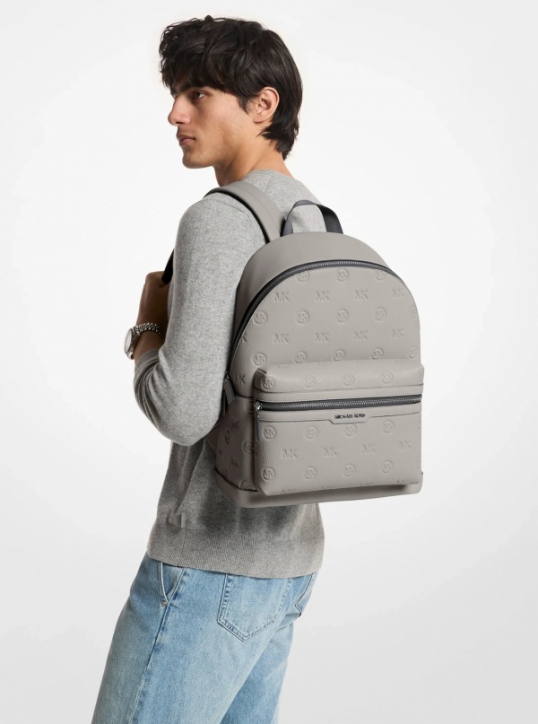 Michael Kors Mens Cooper Medium Logo Debossed Dome Backpack