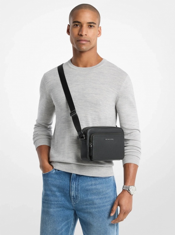 Michael Kors Mens Cooper Pebbled Leather Flight Bag