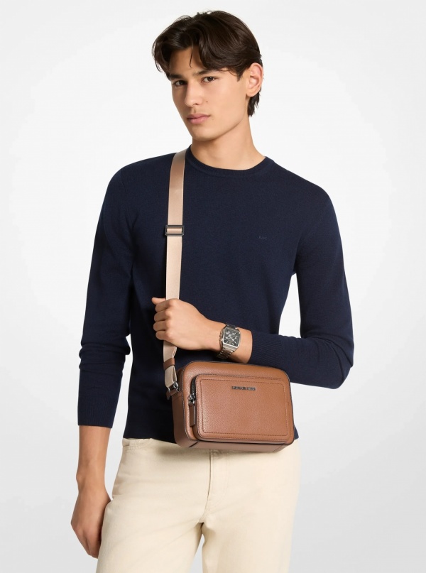 Michael Kors Mens Cooper Pebbled Leather Flight Bag