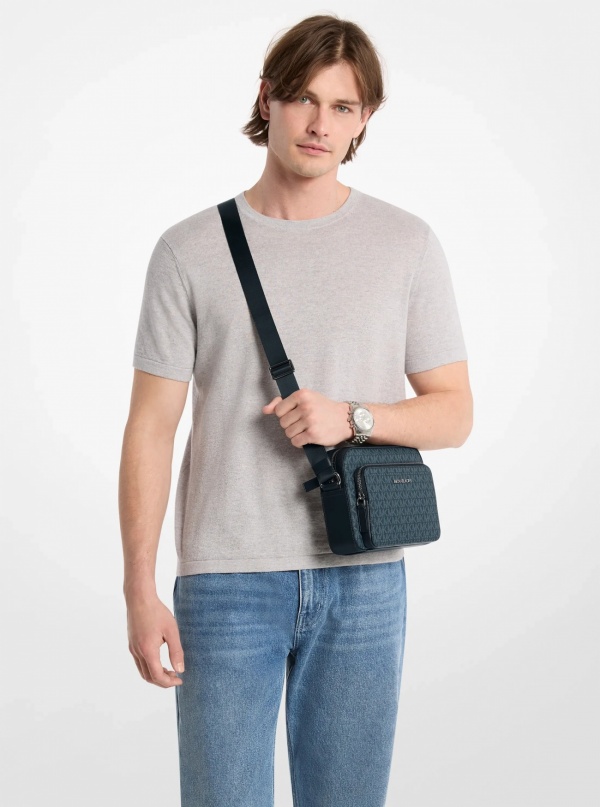 Michael Kors Mens Cooper Signature Logo Flight Bag