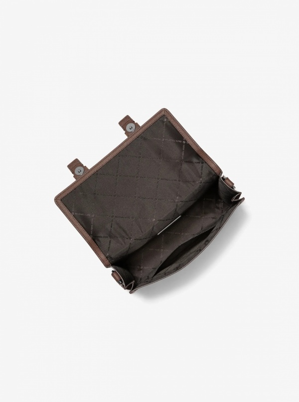 Michael Kors Mens Cooper Pebbled Leather and Signature Logo Trunk Crossbody Bag