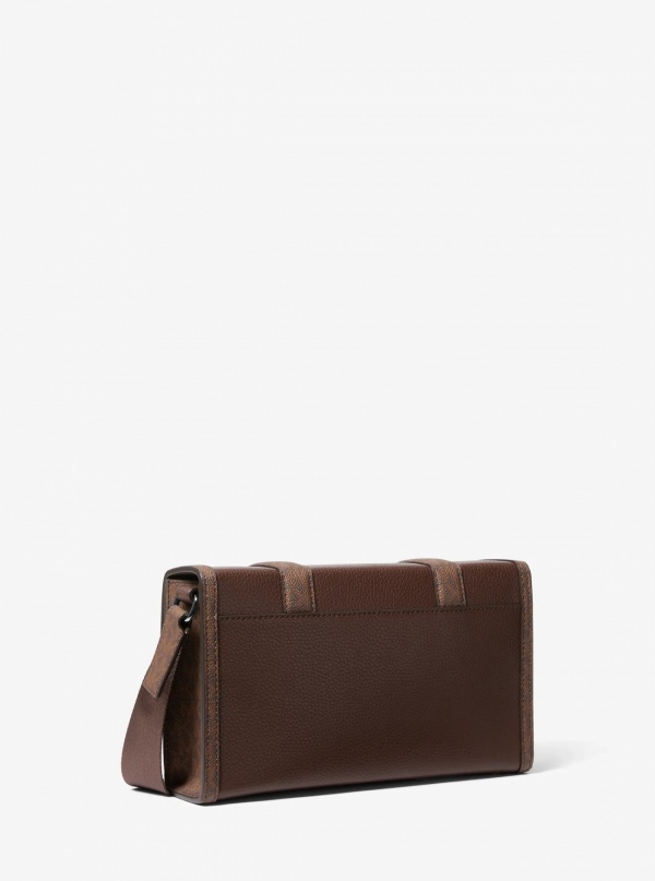 Michael Kors Mens Cooper Pebbled Leather and Signature Logo Trunk Crossbody Bag