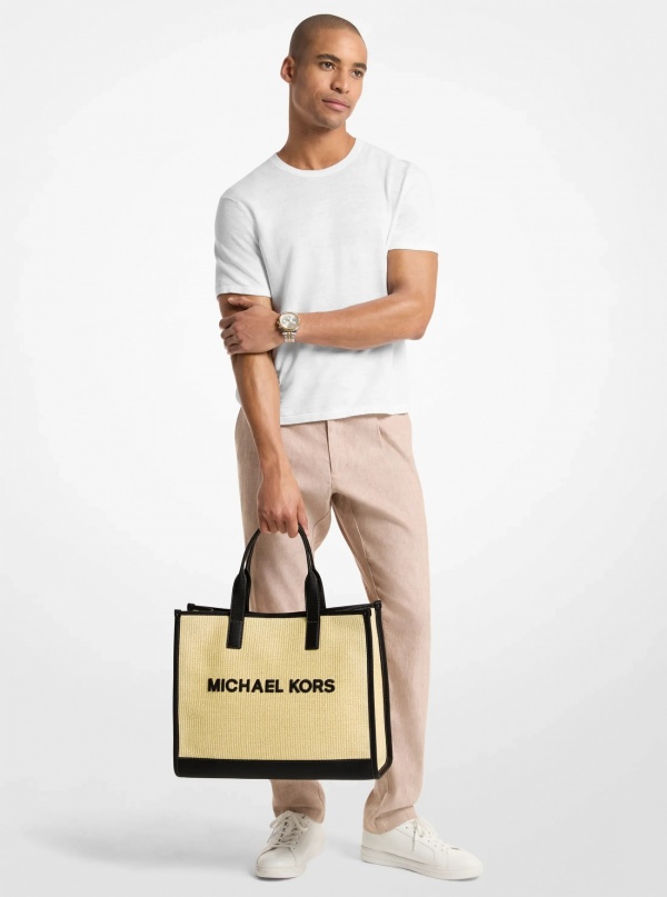 Michael Kors Mens Cooper Medium Hand-Crocheted Tote Bag