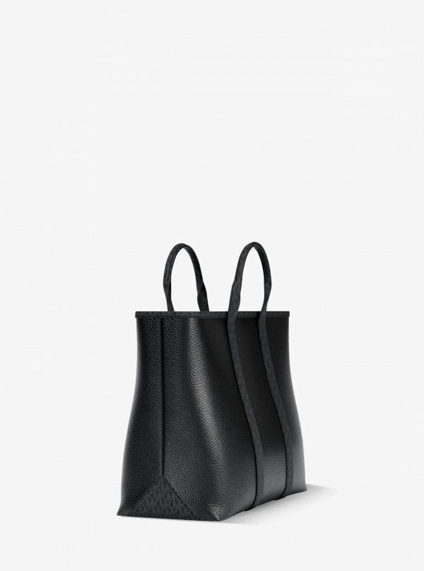 Michael Kors Mens Cooper Medium Pebbled Leather and Signature Logo Tote Bag