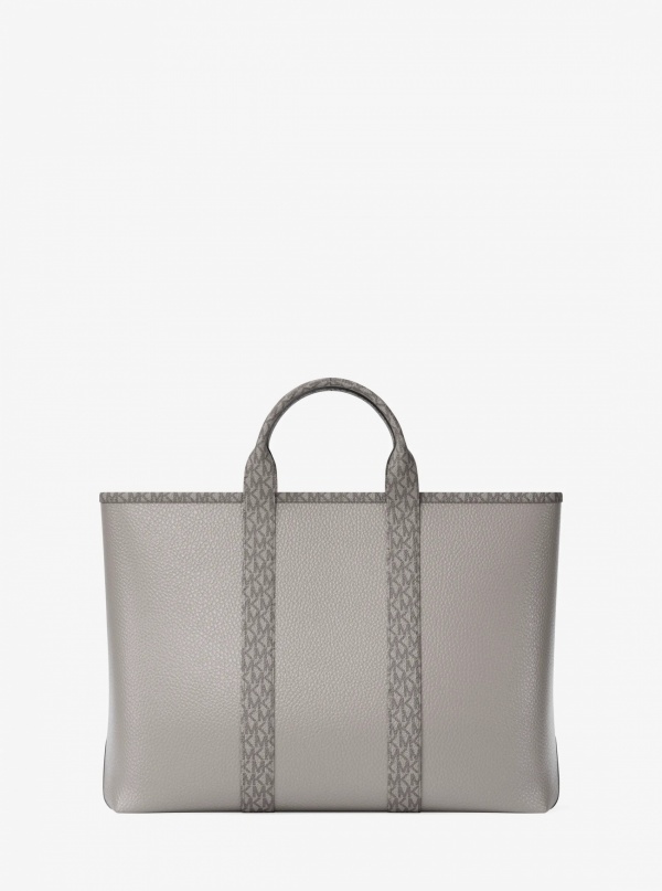Michael Kors Mens Cooper Medium Pebbled Leather and Signature Logo Tote Bag