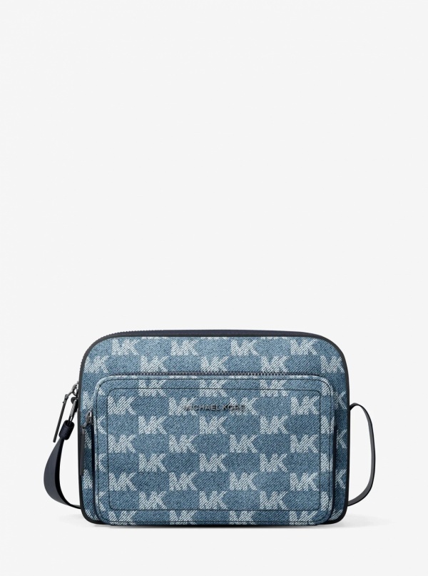 Michael Kors Mens Cooper Logo Jacquard Denim Flight Bag