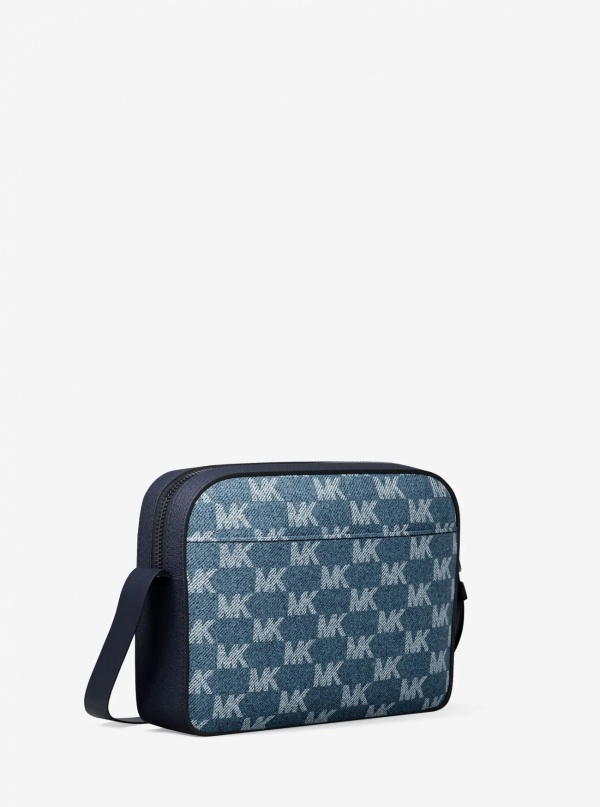 Michael Kors Mens Cooper Logo Jacquard Denim Flight Bag