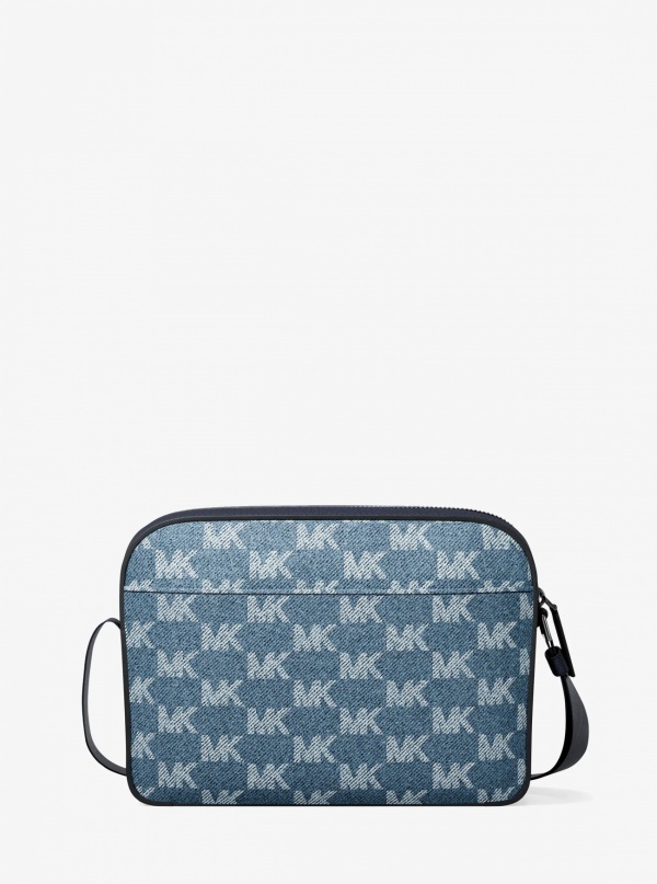 Michael Kors Mens Cooper Logo Jacquard Denim Flight Bag