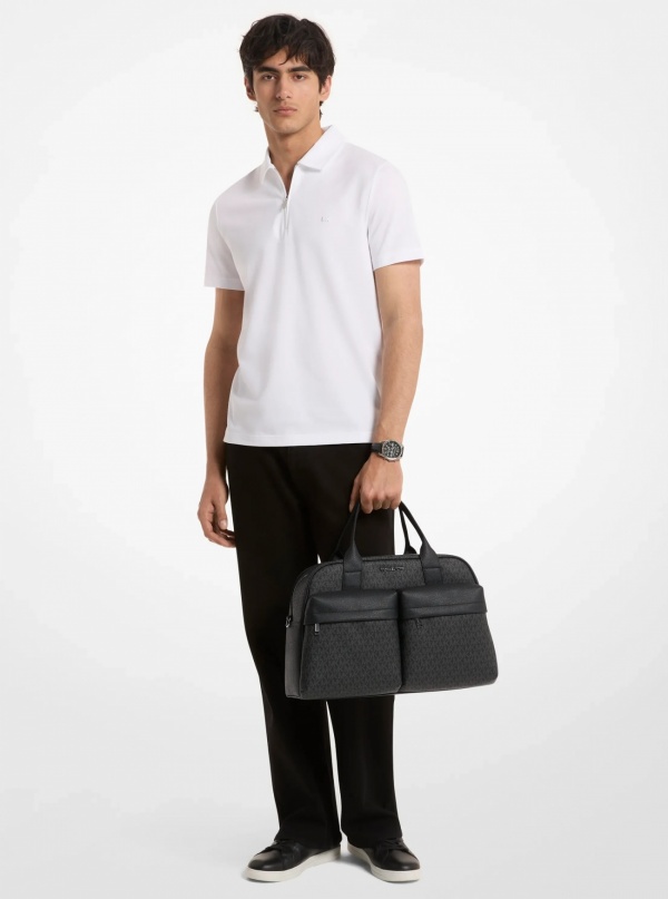 Michael Kors Mens Pacey Medium Signature Logo Bowling Bag