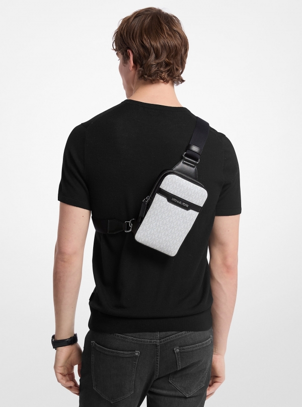 Michael Kors Mens Cooper Medium Signature Logo Sling Pack
