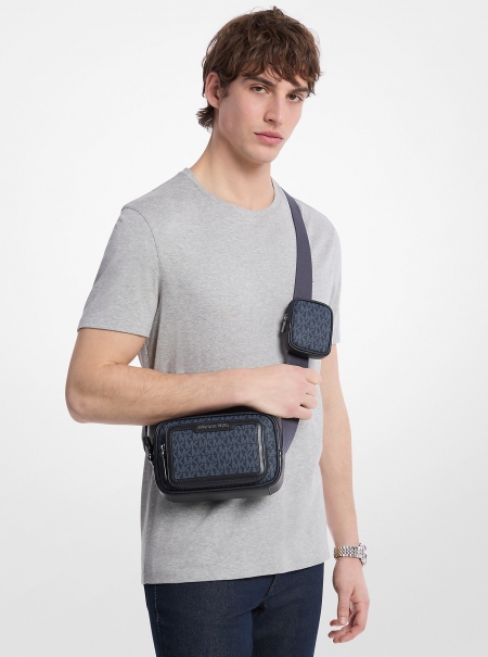 Michael Kors Mens Cooper Signature Logo Camera Crossbody Bag With Pouch