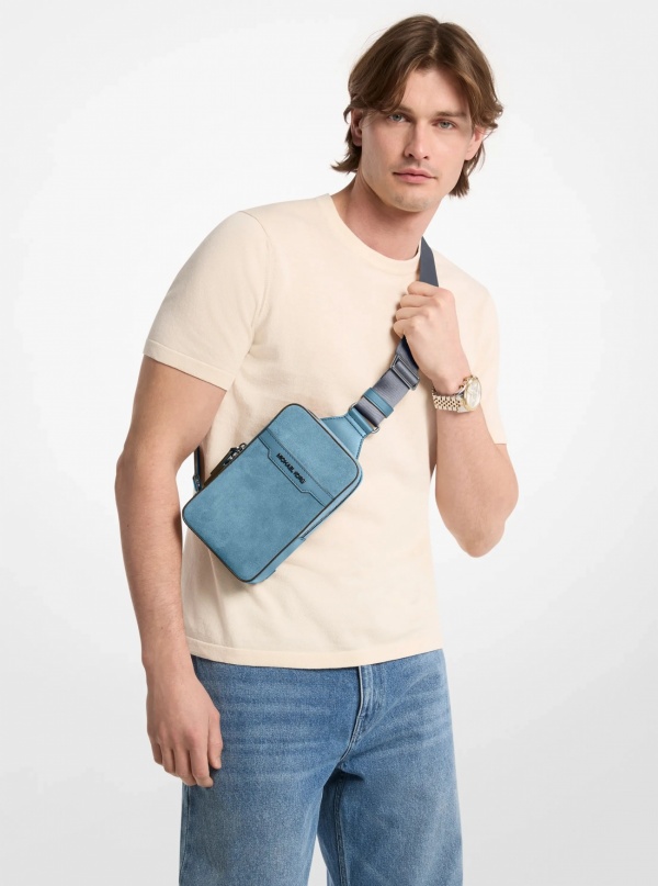 Michael Kors Mens Cooper Medium Suede Sling Pack