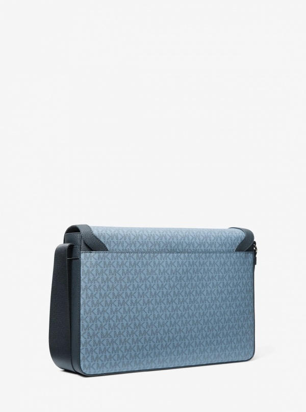 Michael Kors Mens Pacey Embellished Signature Logo Messenger Bag
