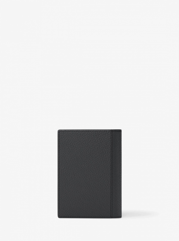 Michael Kors Mens Hudson Pebbled Leather Folio Card Case