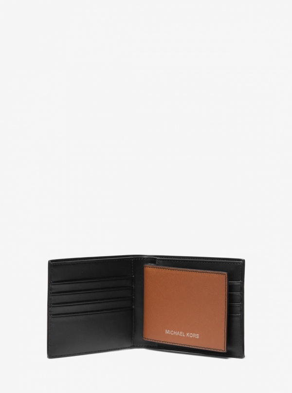Michael Kors Mens Varick Saffiano Leather Billfold Wallet With Passcase