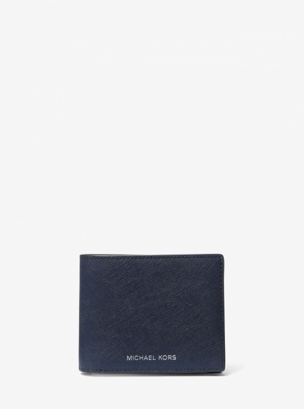 Michael Kors Mens Varick Saffiano Leather Billfold Wallet With Passcase