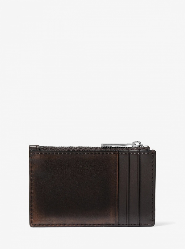 Michael Kors Mens Hudson Burnished Leather Card Case