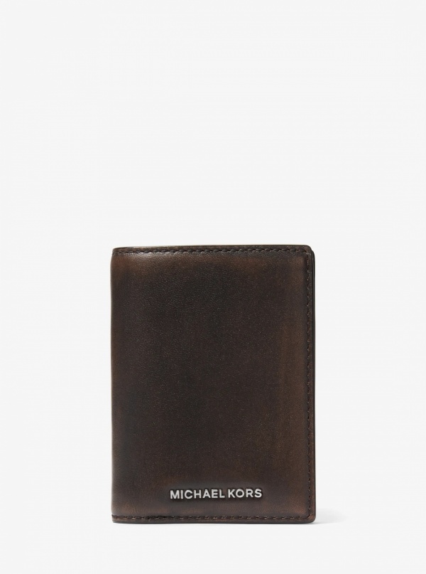Michael Kors Mens Hudson Leather Folio Card Case