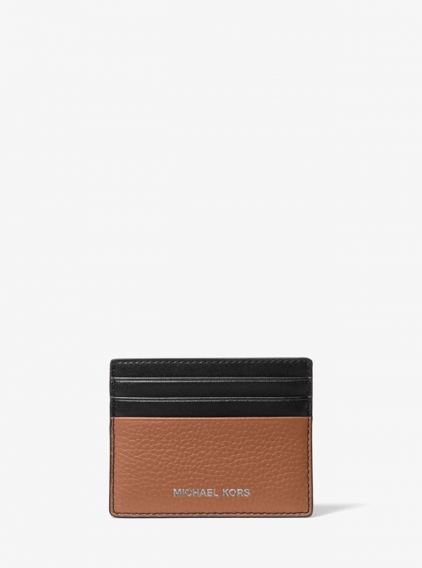 Michael Kors Mens Hudson Pebbled Leather Card Case
