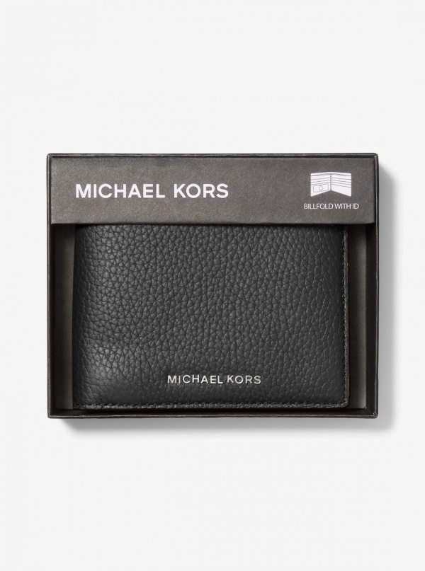 Michael Kors Mens Hudson Pebbled Leather Billfold Wallet