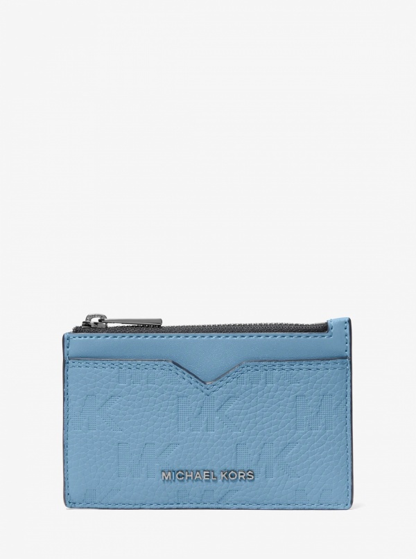 Michael Kors Mens Hudson Logo Embossed Leather Card Case