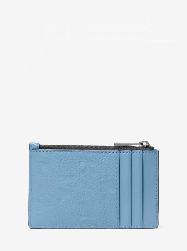 Michael Kors Mens Hudson Logo Embossed Leather Card Case