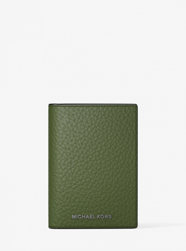 Michael Kors Mens Hudson Pebbled Leather Folio Card Case