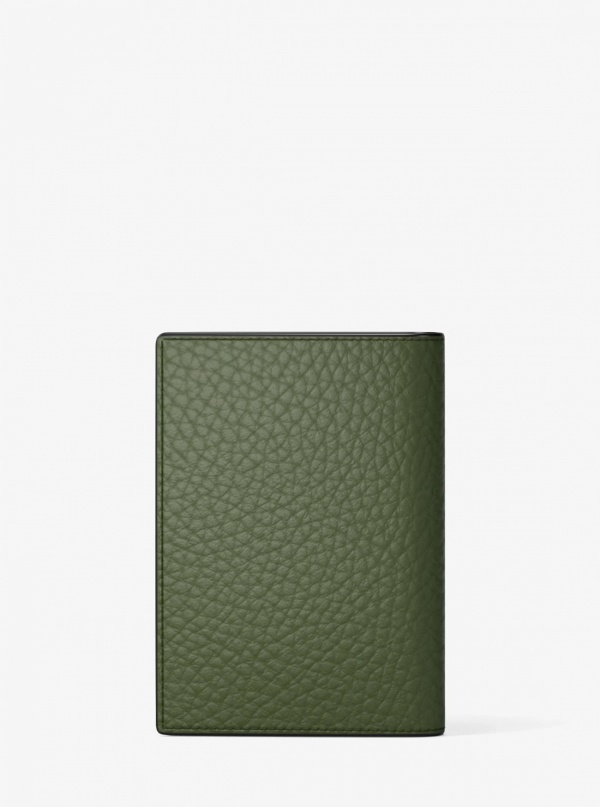 Michael Kors Mens Hudson Pebbled Leather Folio Card Case