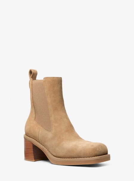 MICHAEL Michael Kors Houston Suede Block Heel Ankle Boot