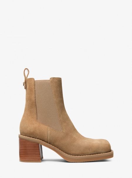 MICHAEL Michael Kors Houston Suede Block Heel Ankle Boot