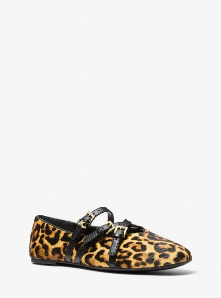 MICHAEL Michael Kors Indy Flex Leopard Print Calf Hair Ballet Flat