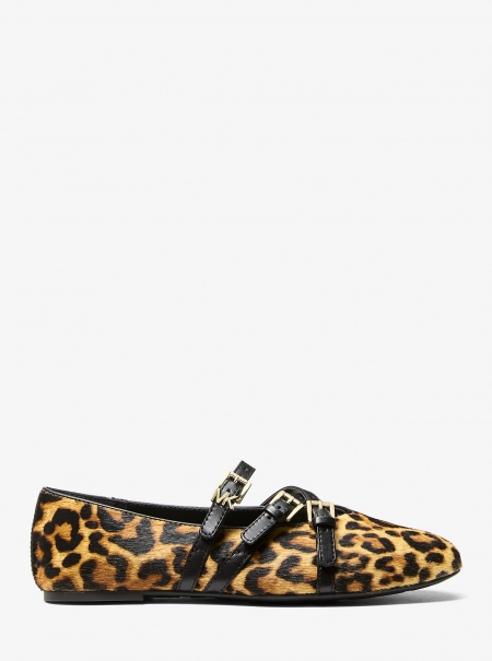 MICHAEL Michael Kors Indy Flex Leopard Print Calf Hair Ballet Flat