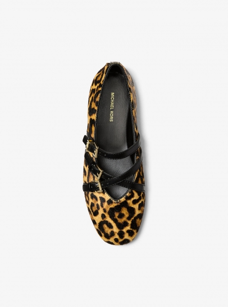 MICHAEL Michael Kors Indy Flex Leopard Print Calf Hair Ballet Flat